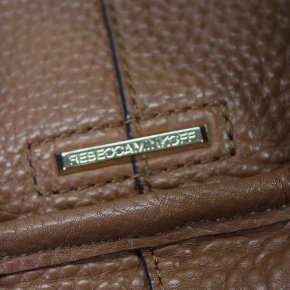 REBECCA MINKOFF brown leather studded crossbody feed boho bag purse - Picture 6 of 8